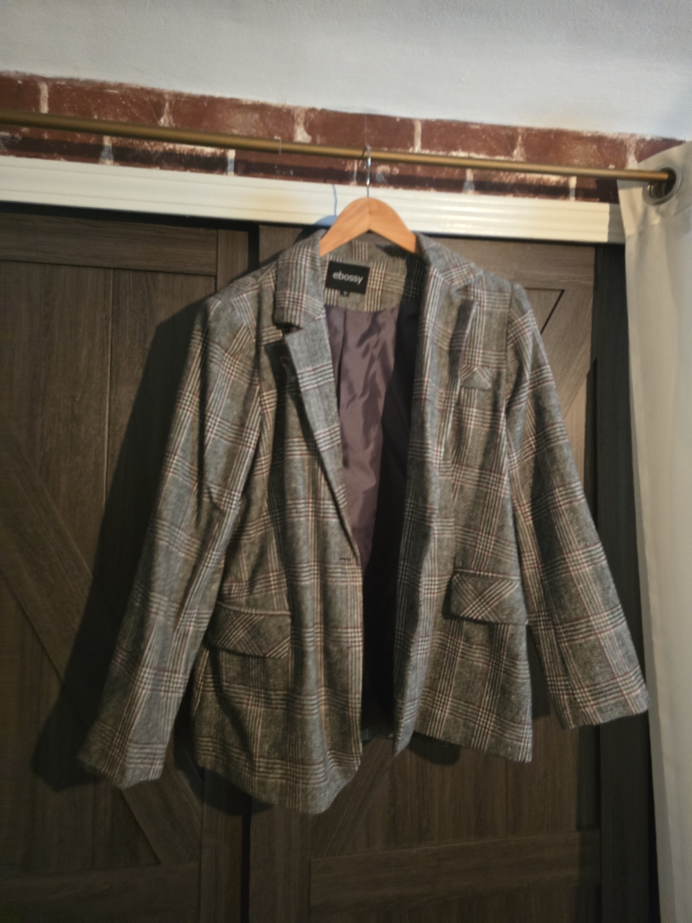 Boss Grey Plaid Blazer Jacket